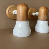 Set of 2 pine wall lights from the 80s