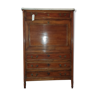Walnut secretary with veined white marble top of the late eighteenth century