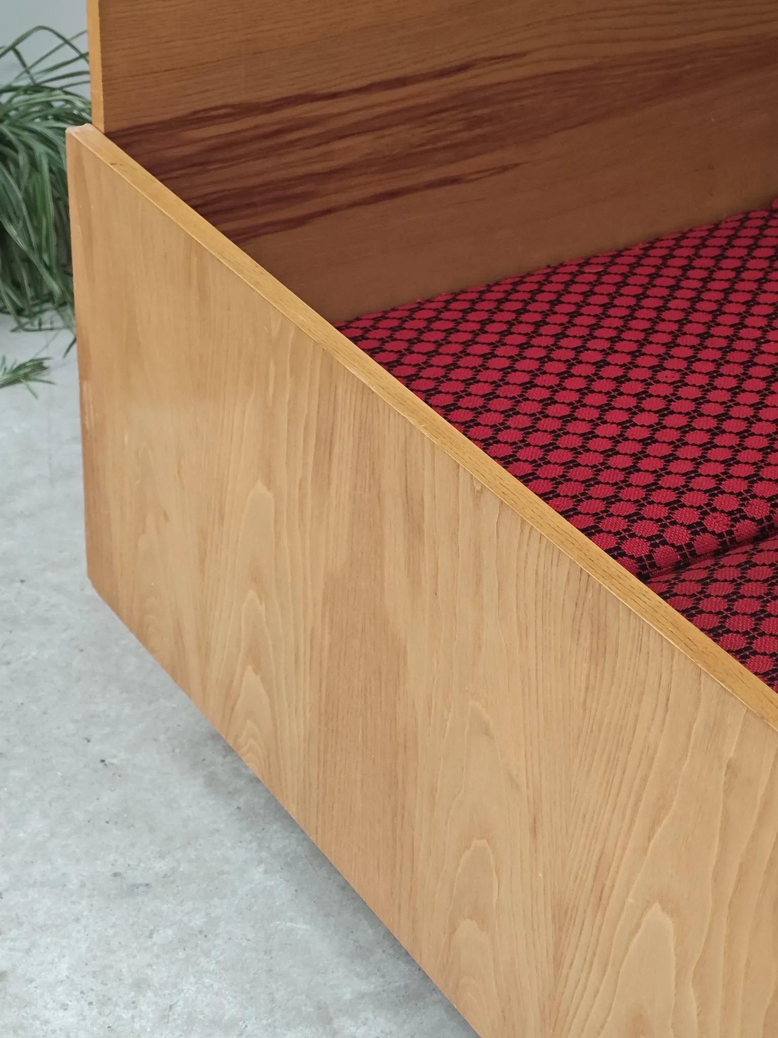 Folding bench Daybed sofa red and black fabric Libena Ex Teh