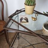 Vintage metal and glass server