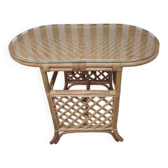 Table bistrot en rotin