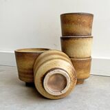 Set of 5 vintage Dutch ceramic 70s planters / flower pots
