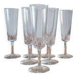 Chiseled crystal champagne flutes