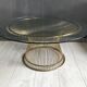 Table basse design en verre et métal doré (80cm)