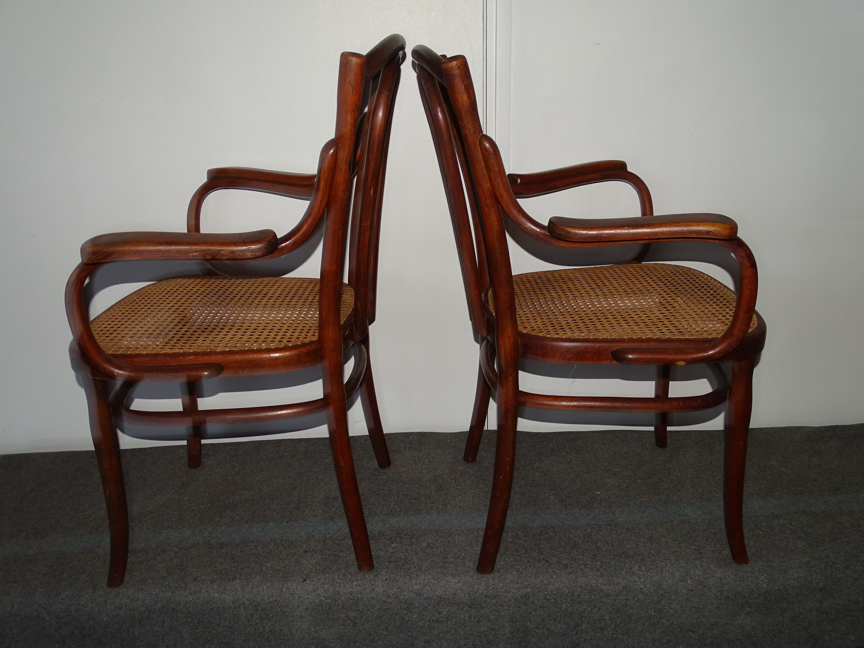 Old pair of Thonet armchairs