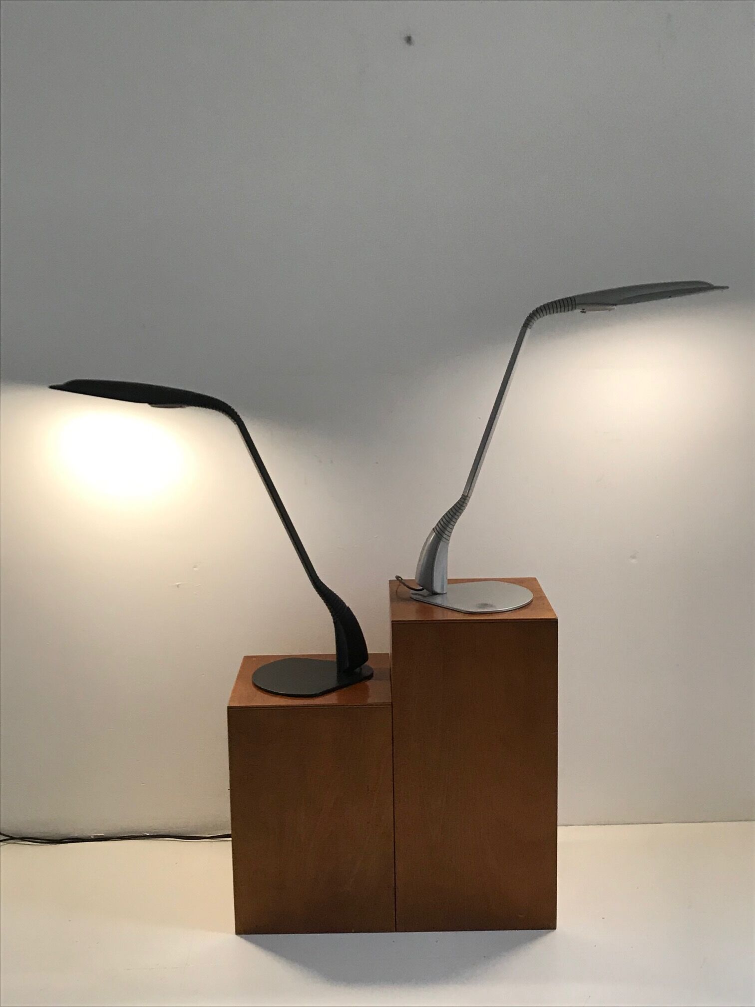 Pair of "Cobra" lamp by Phillipe Michel for Manade