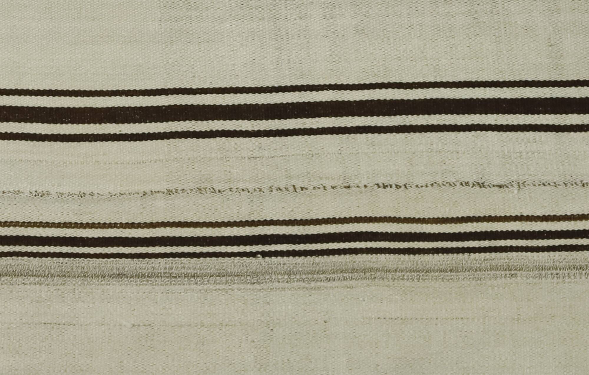 Turkish Kilim Konya Vintage 161x263 cm Beige Minimalist Stripes