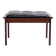 Footstool in solid wenge wood with black leather cushion, 1960