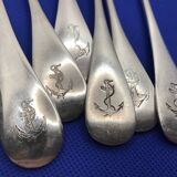 Lot de 6 fourchettes de la Marine Nationale en métal argenté