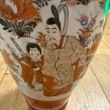 Large Japanese Kutani Porcelain Vase – Moriage Floral Relief – Early 2