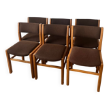 Lot de 6 chaises en orme et tweed Maison Regain