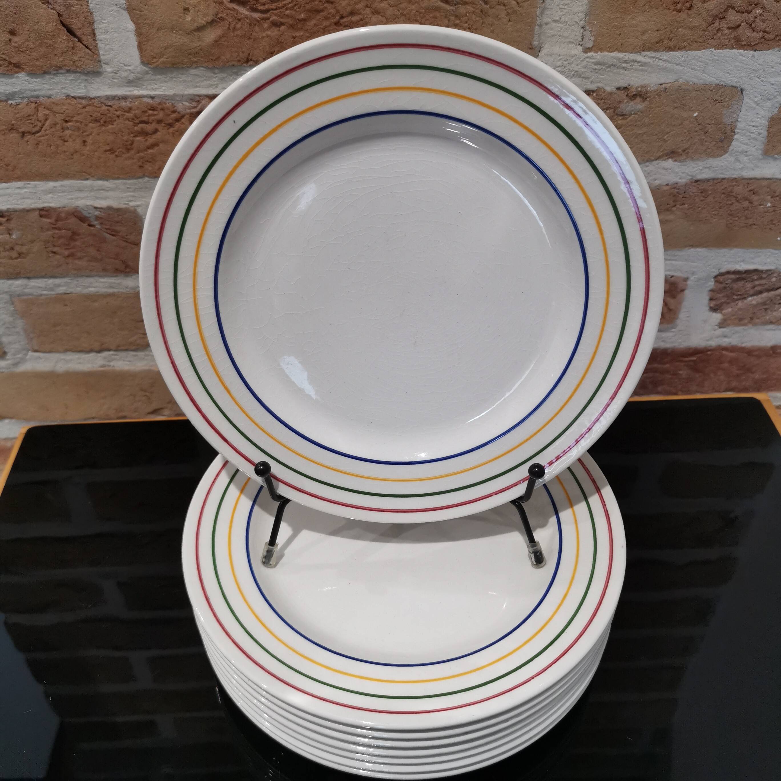 Série de 8 assiettes  à dessert Primula faïencerie italienne San Marciano Ceramiche