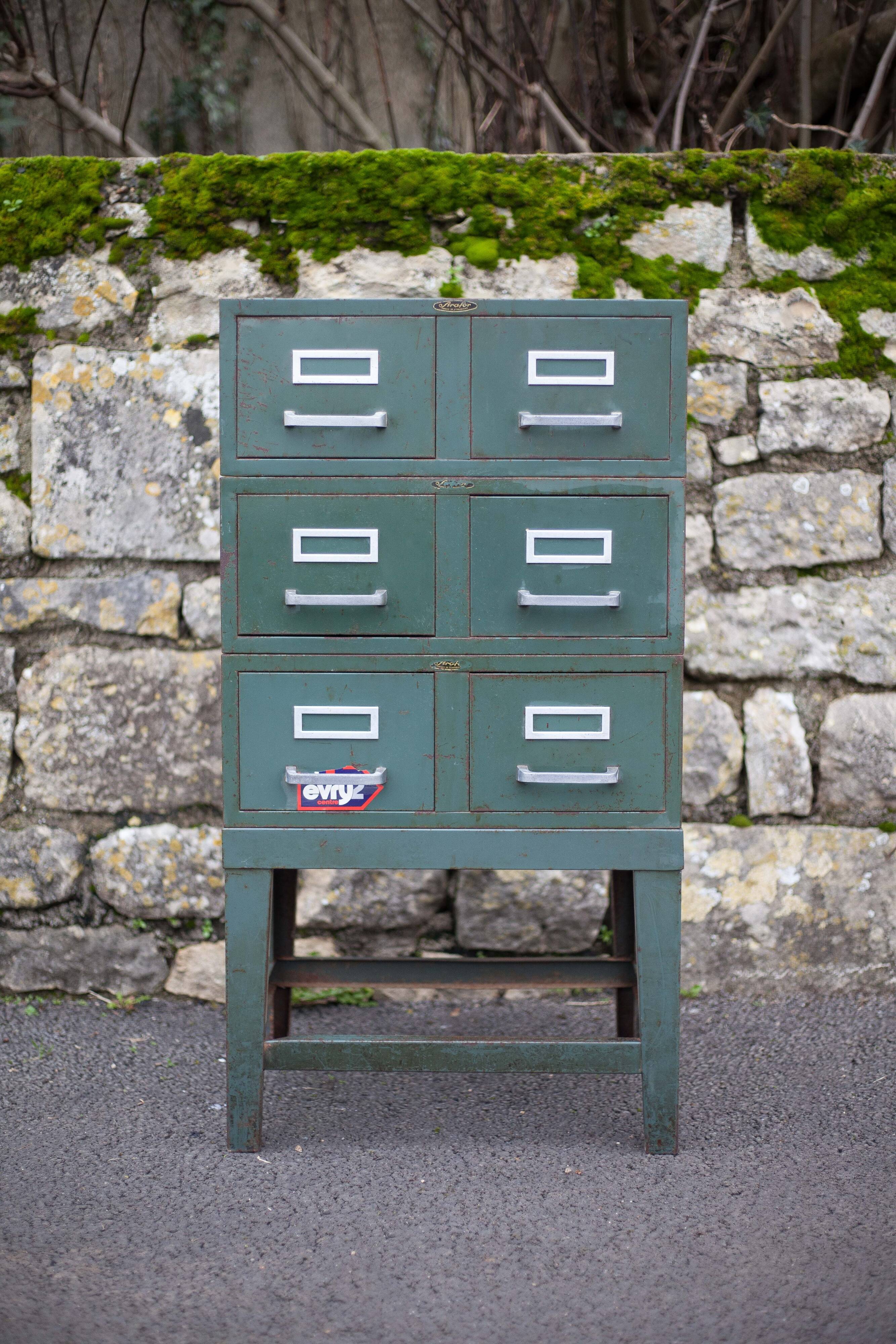 Vintage Strafor furniture, 6-drawer furniture, vintage metal furniture, industrial, loft decor, 50's