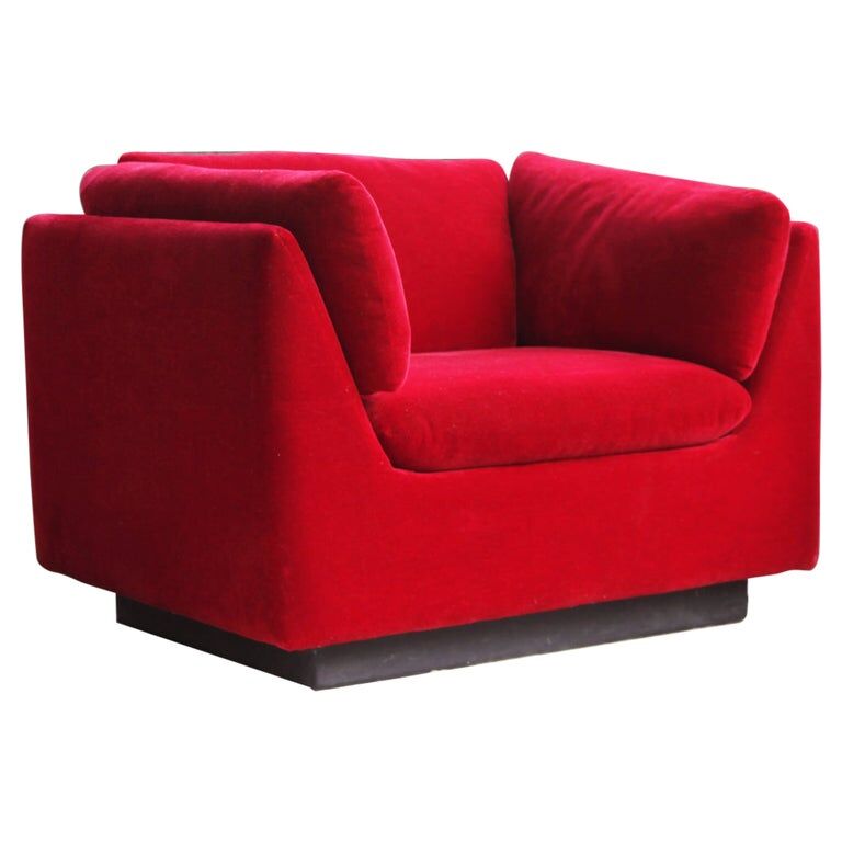 Post-modern red chaise longue by Metropolitan of San Francisco