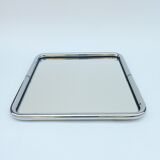Square mirror in a chrome-plated metal frame, 1970s