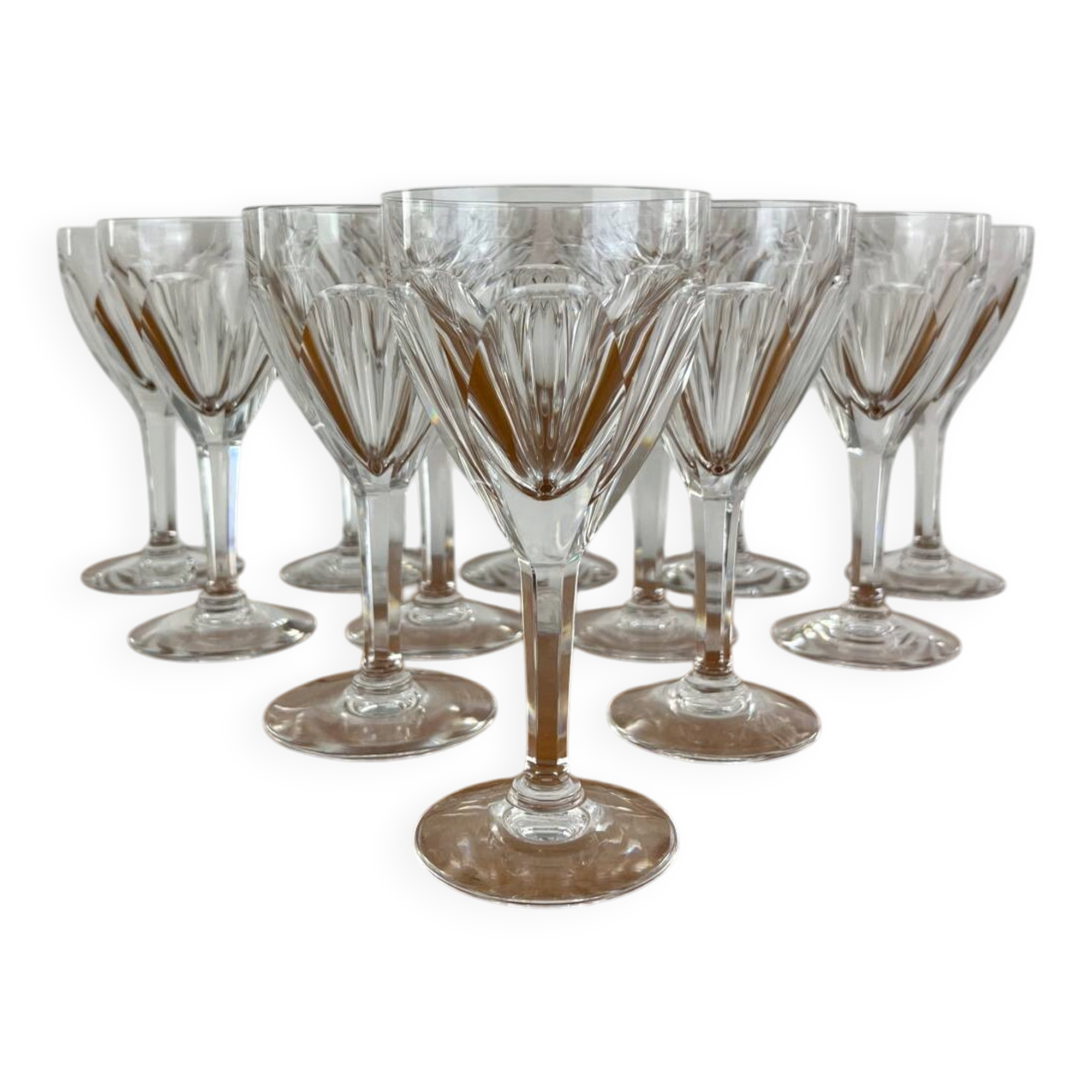 12 crystal wine glasses Lorraine Lemberg Bristol size