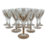 12 crystal wine glasses Lorraine Lemberg Bristol size