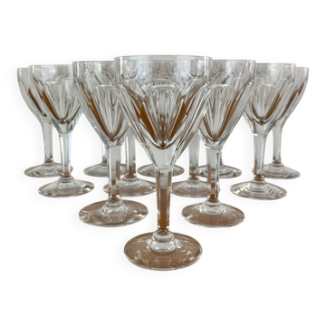12 verres à vin cristal Lorraine Lemberg taille Bristol