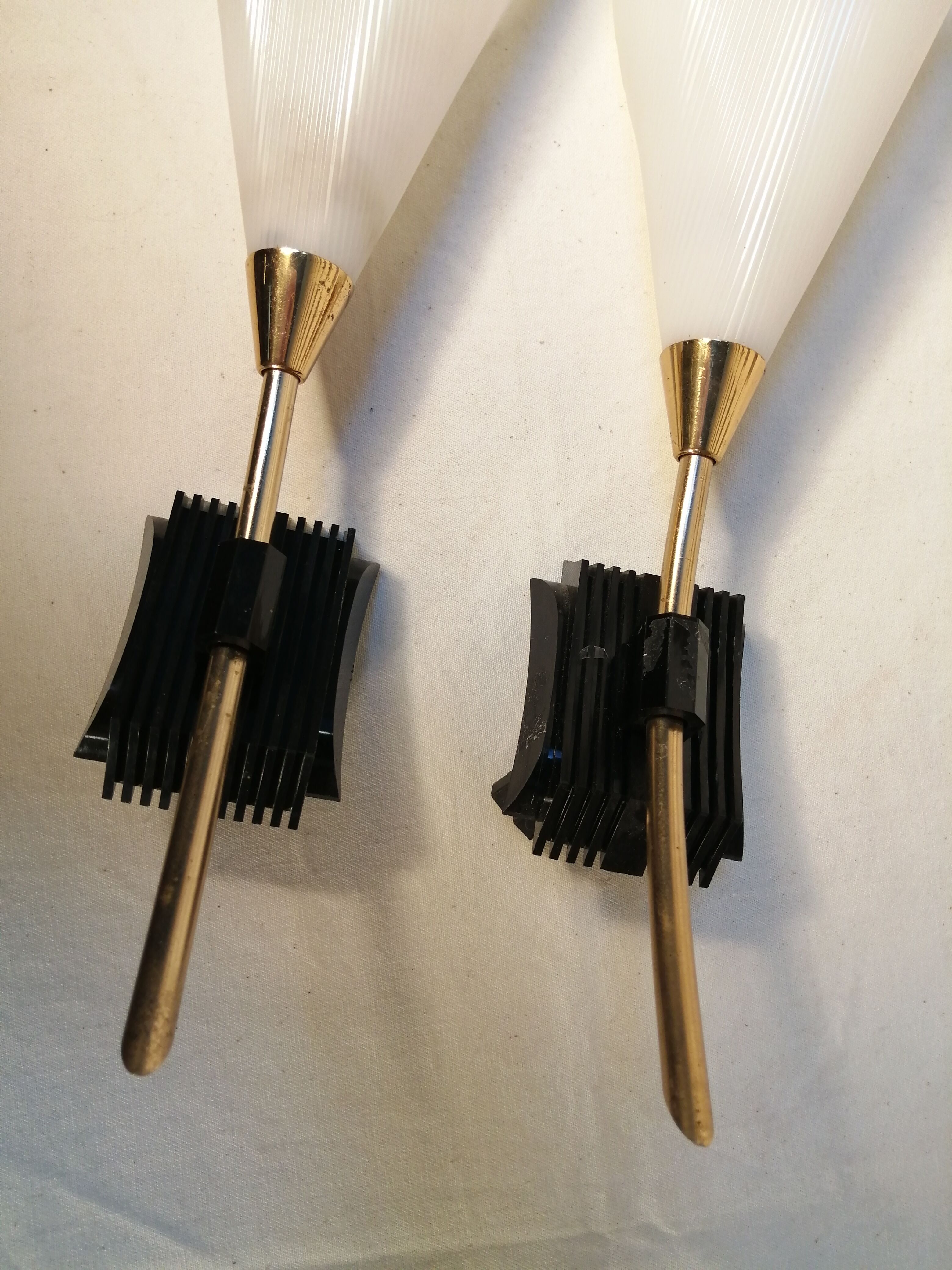 Duo wall lamps vintage tulip - 50s