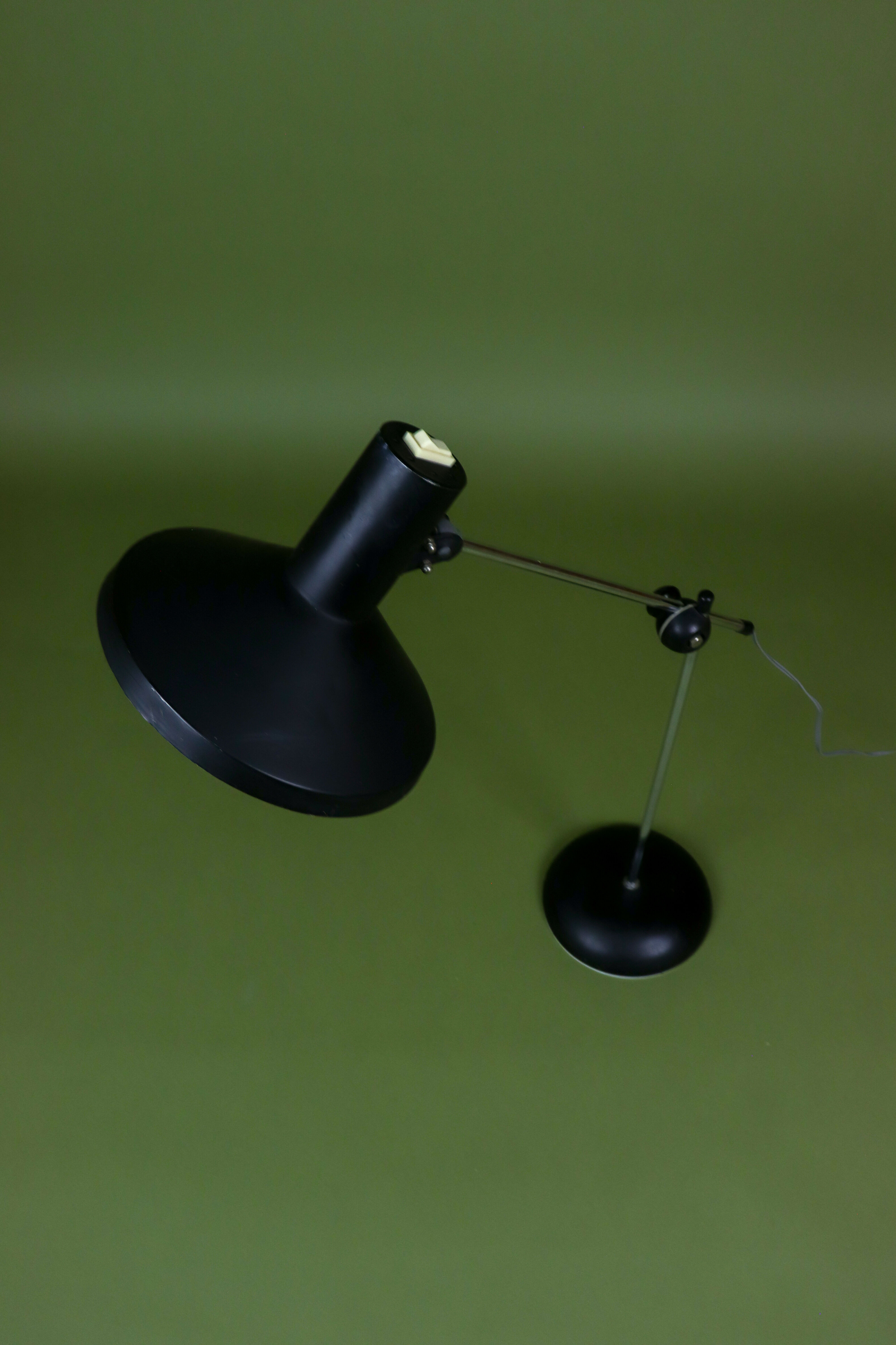 Large black metal vintage industrial desk lamp.