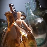 Demi-john 10L round light green sling neck