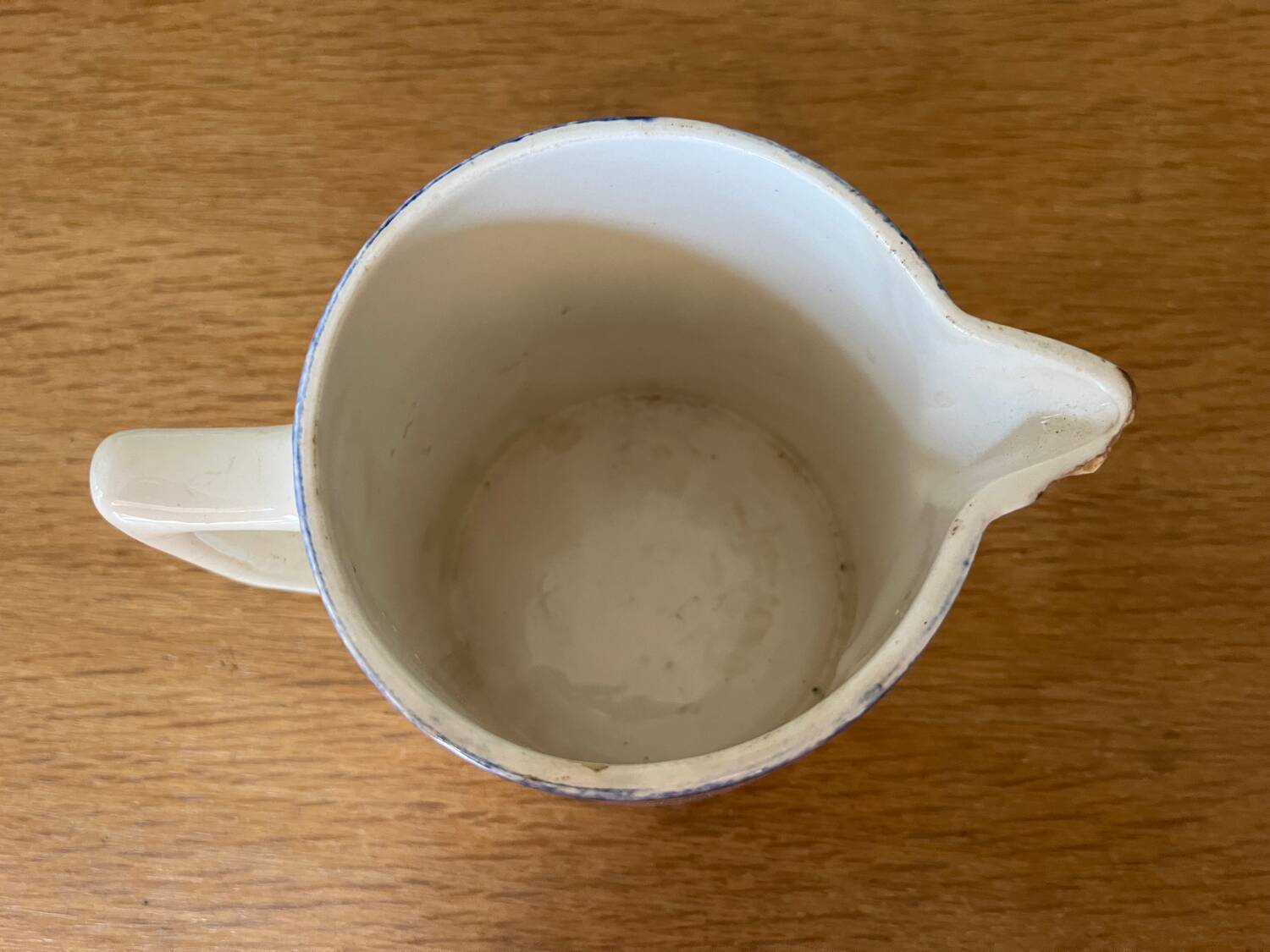 Old earthenware pitcher Digoin Sarreguemines Mary Lou