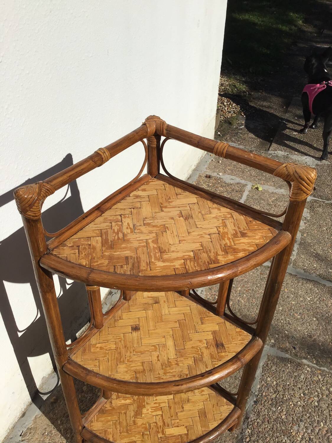 Rattan corner unit