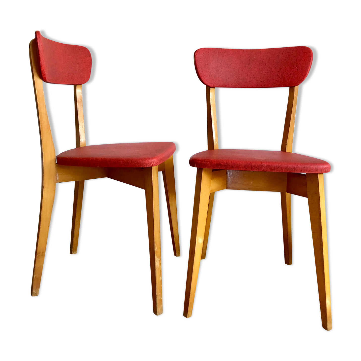 Pair of red bistro chairs