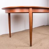 Danish oval teak dining table by Gudme Mobelfabrik 1960.