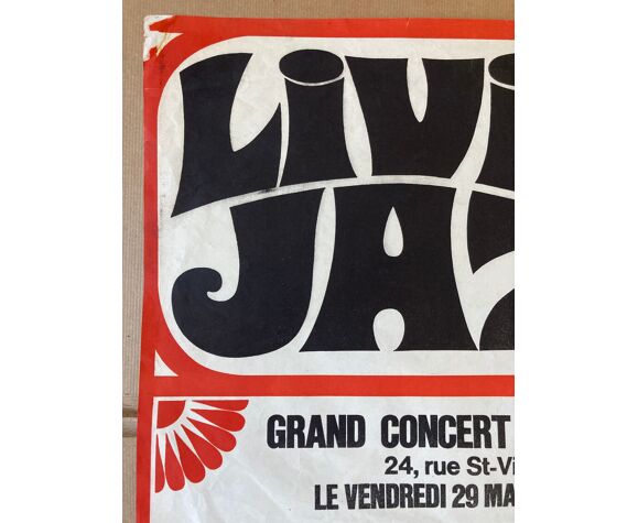 Concert poster Living Jazz La Mutualité 1968