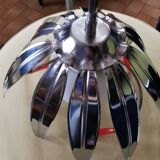Chandelier with metal leaves and tassels