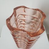 Pink glass art deco vase