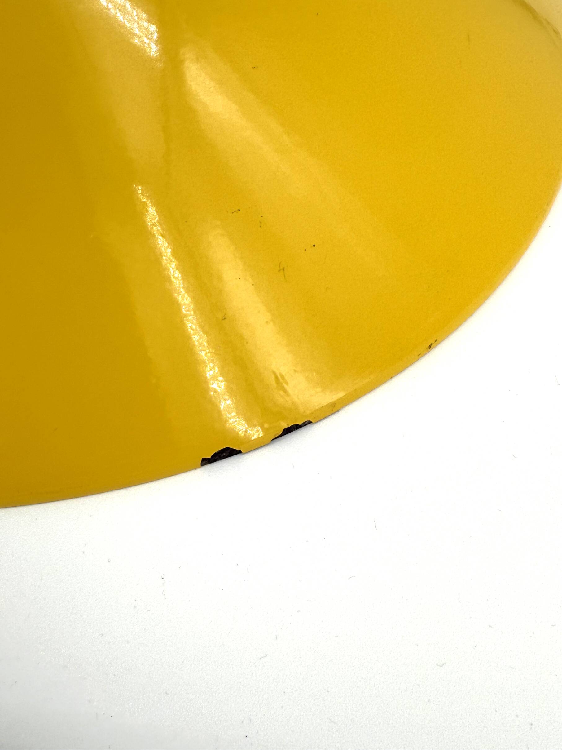 Vintage yellow and black lacquered metal pendant light