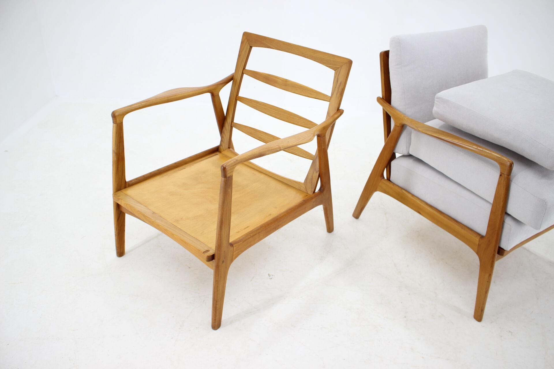 1960s Paire de fauteuils en hêtre par Drevotvar, Tchécoslovaquie