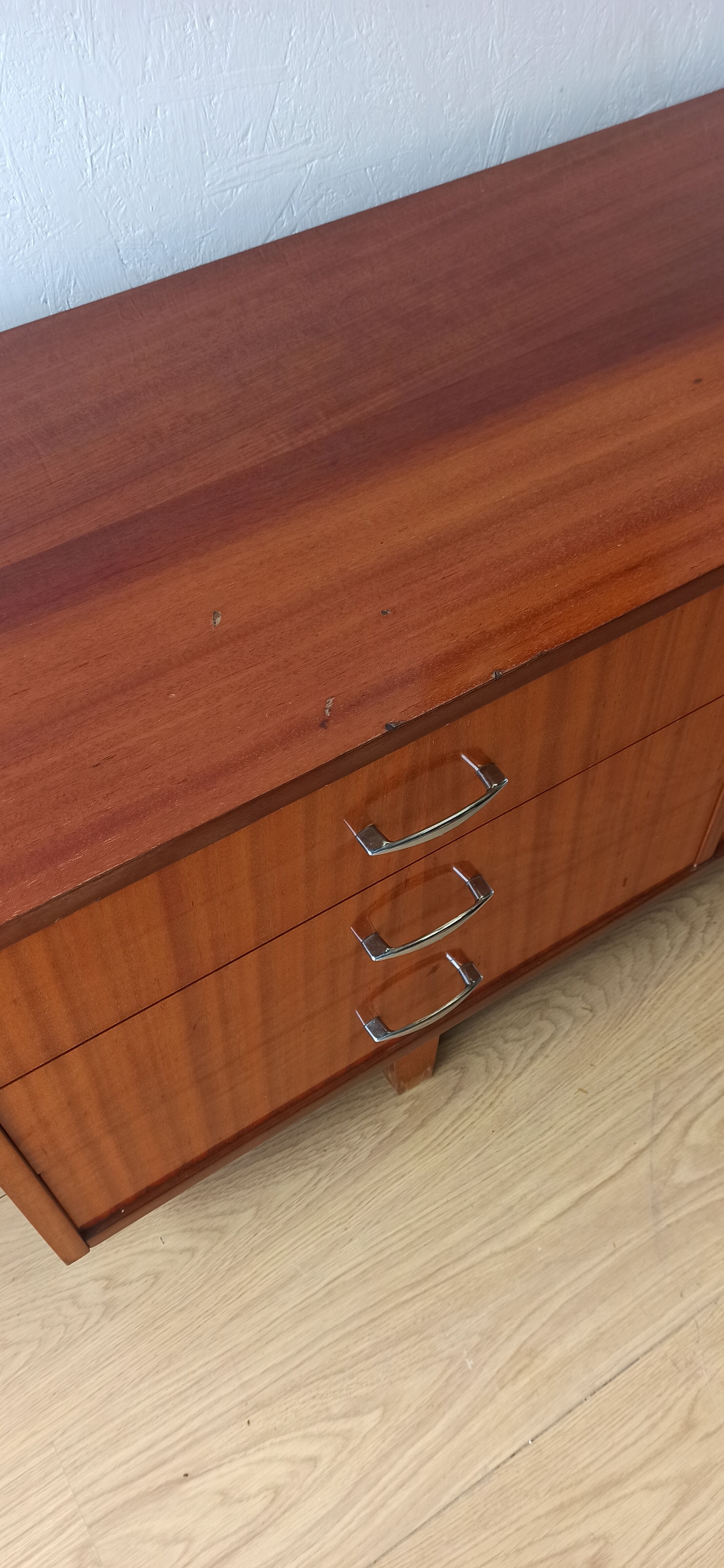 Vintage lowboard with drawers and shelves, 1970