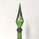 Green frosted glass decanter bottle
