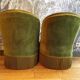 Pair of green toad armchairs