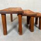 3x brutalist nesting tables – oak