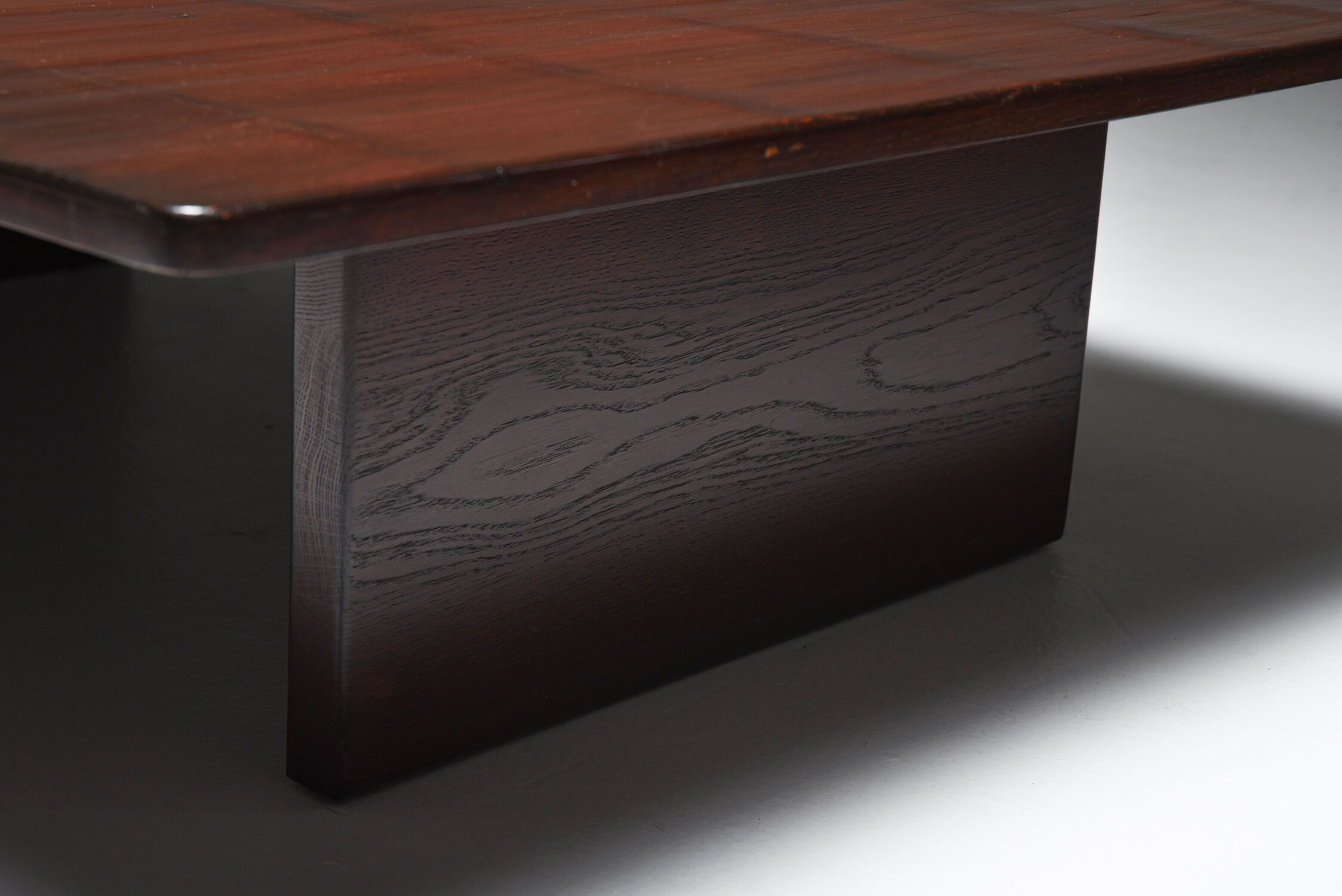 Axel Vervoordt Stained Oak and Bamboo Coffee Table - 1980's