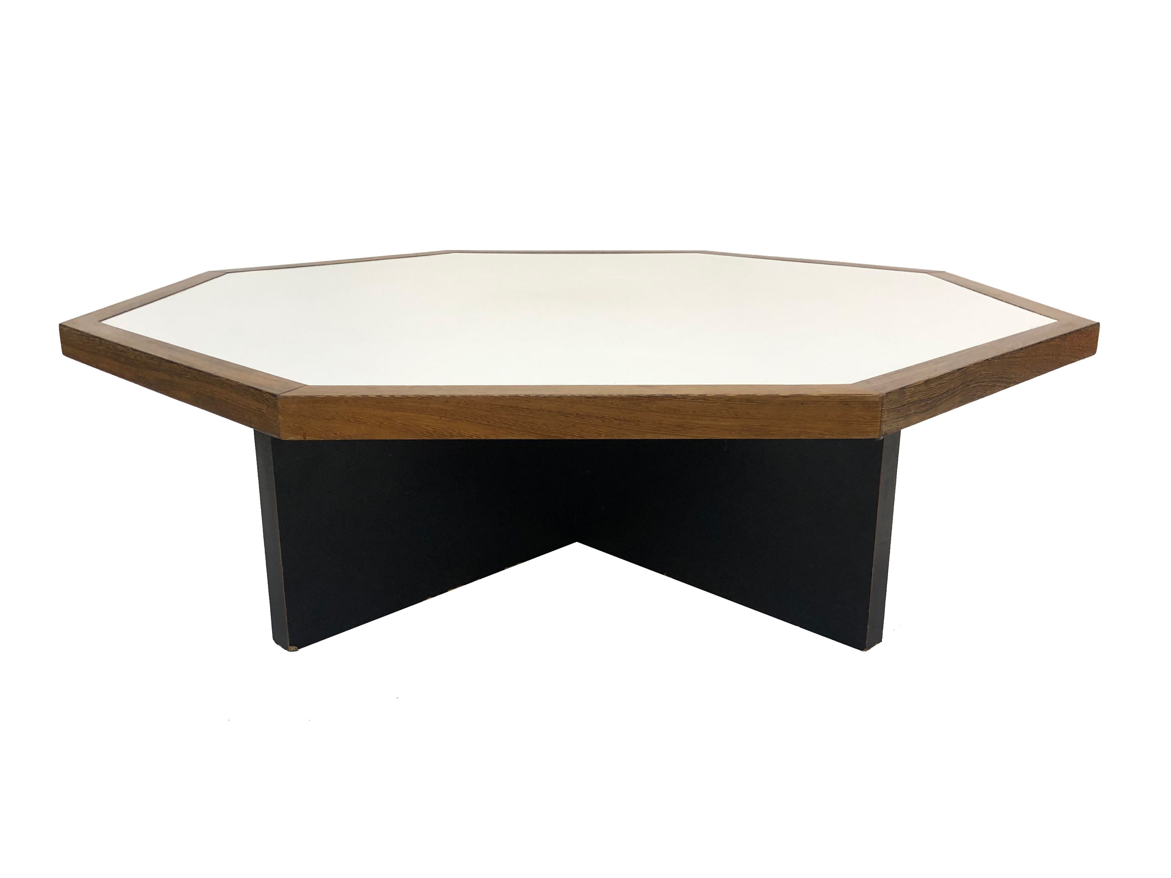 Vintage coffee table wenge hexagon 1960