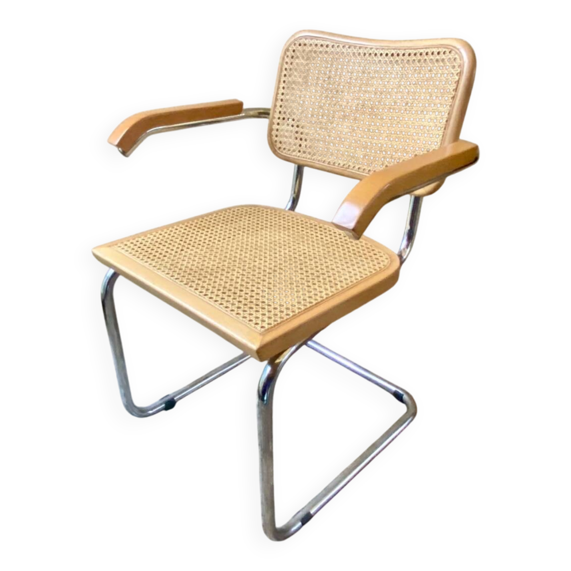 Fauteuil Cesca B64 design Marcel Breuer vintage Italie années 80