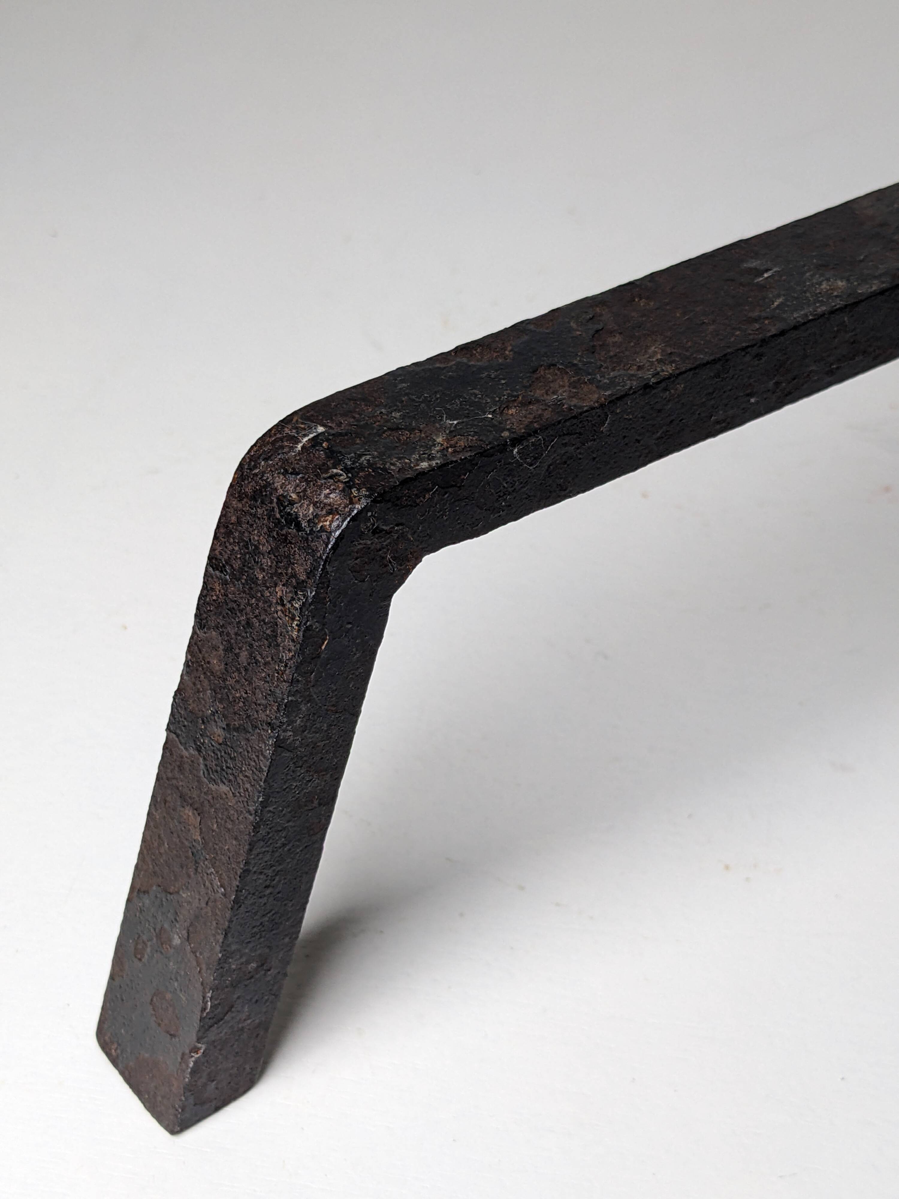 Pair of modernist wrought iron andirons - 1950s