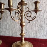 Pair of bronze candlesticks, 5 branches, half XXth period.
