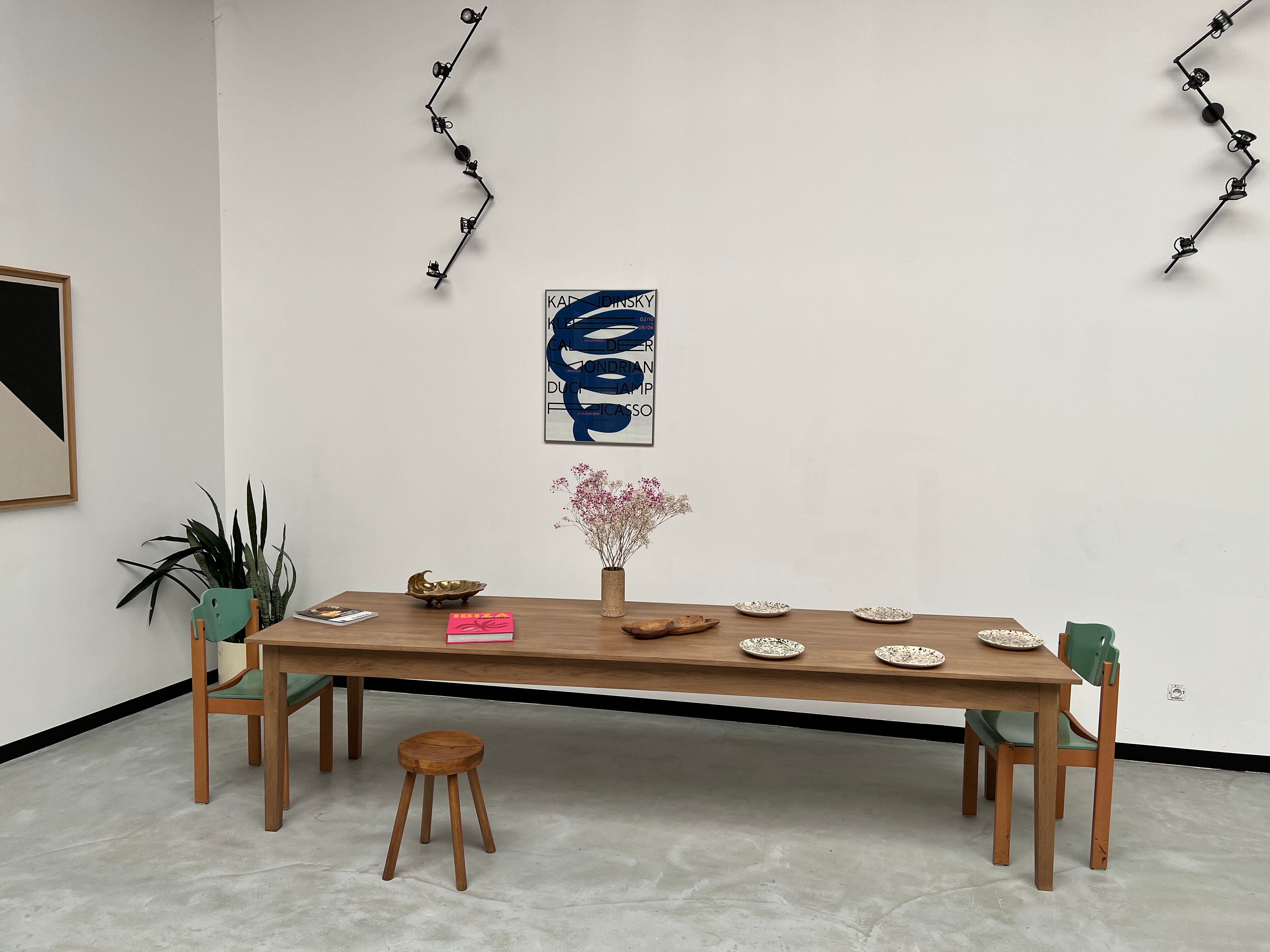 Farmhouse table "Dark Brown", spindle legs XXL 300 X 90 cm