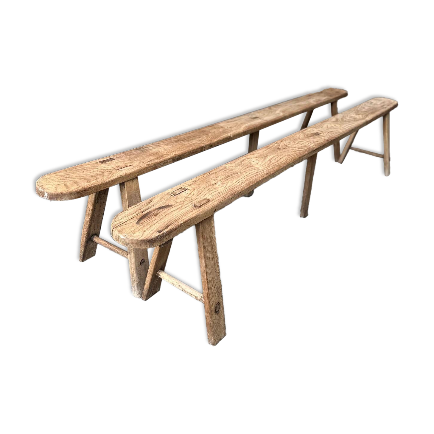 Pair of oak benches