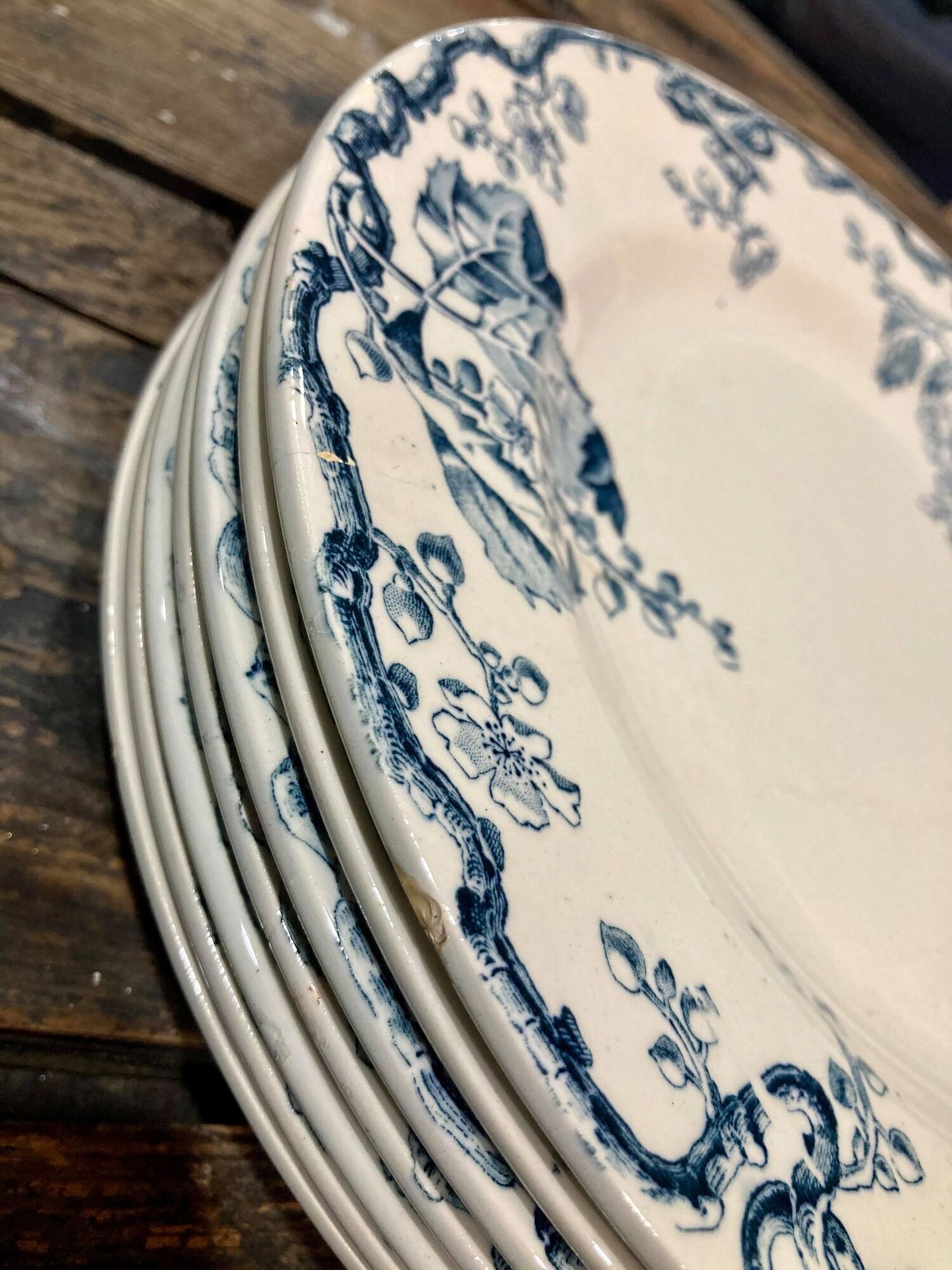 Lot of 8 plates KG Lunéville model Fontainebleau