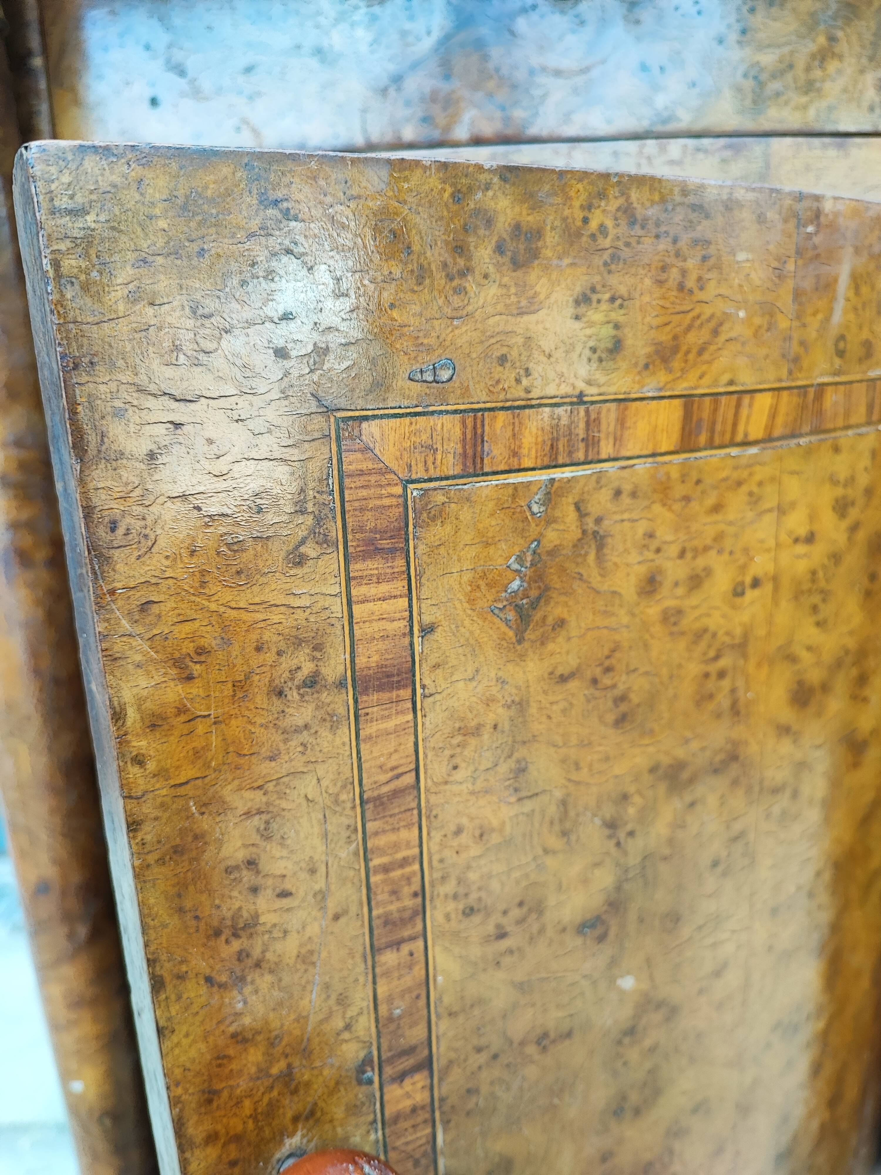 Empire style bedside table marble top