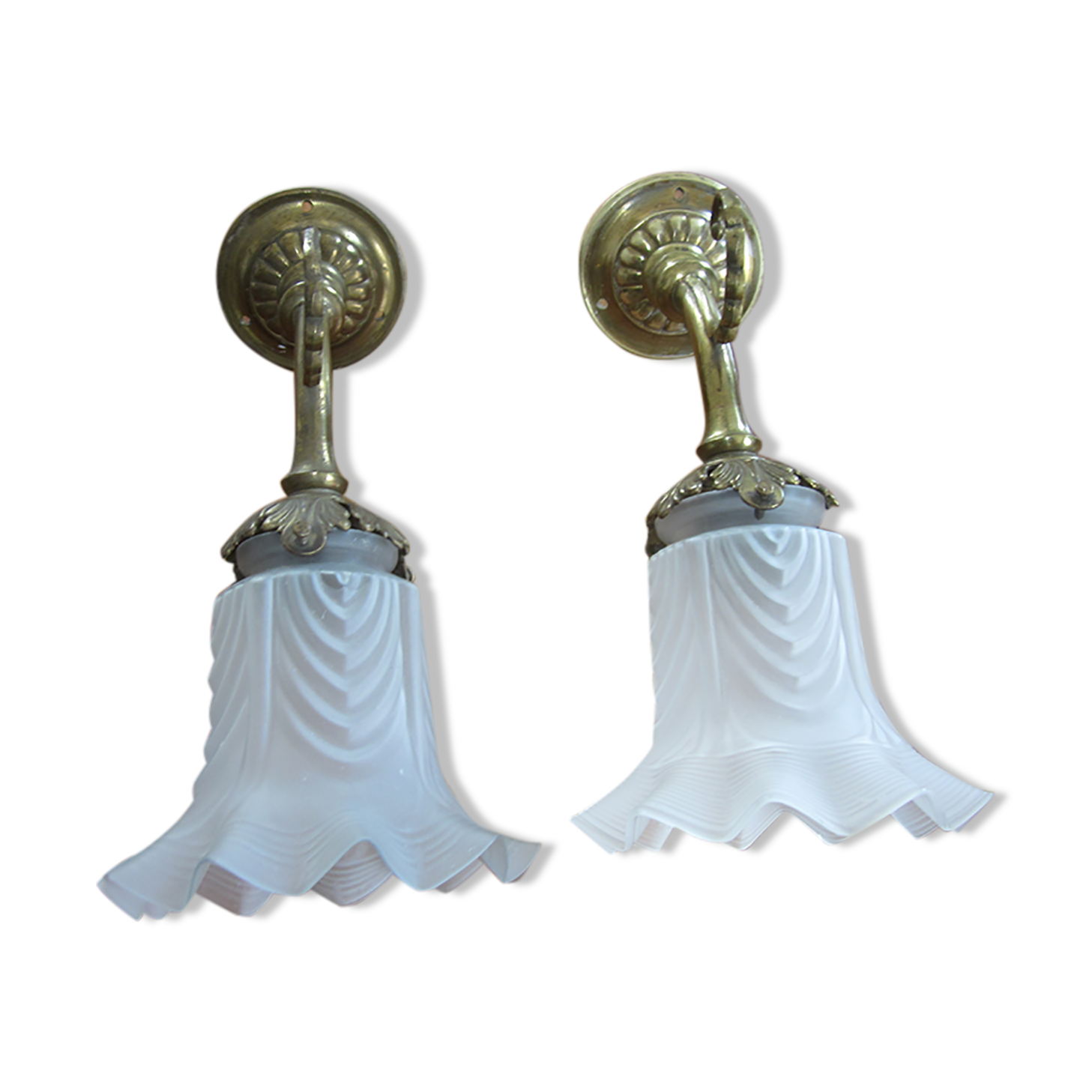 Pair of old bronze sconces