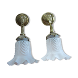 Pair of old bronze sconces