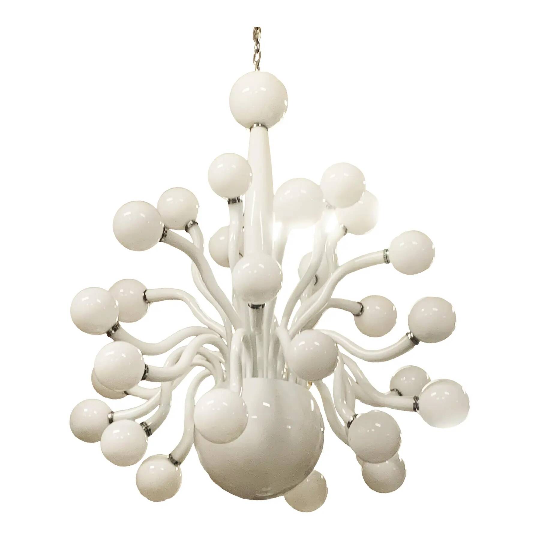 Huge Contemporary Pop Milky-White Murano Glass Chandelier by Simoeng